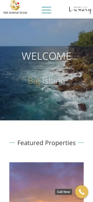 The Hawaii Team website on a phone